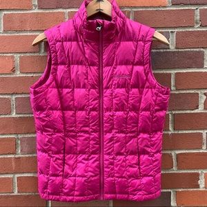 Girls Marmot hot pink puffer vest zip up- L